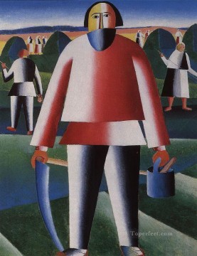 純粋に抽象的 Painting - 干し草作り 1929 カジミール・マレーヴィチの要約
